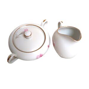 Royal Court Carnation Creamer and Covered Sugar Bowl Set